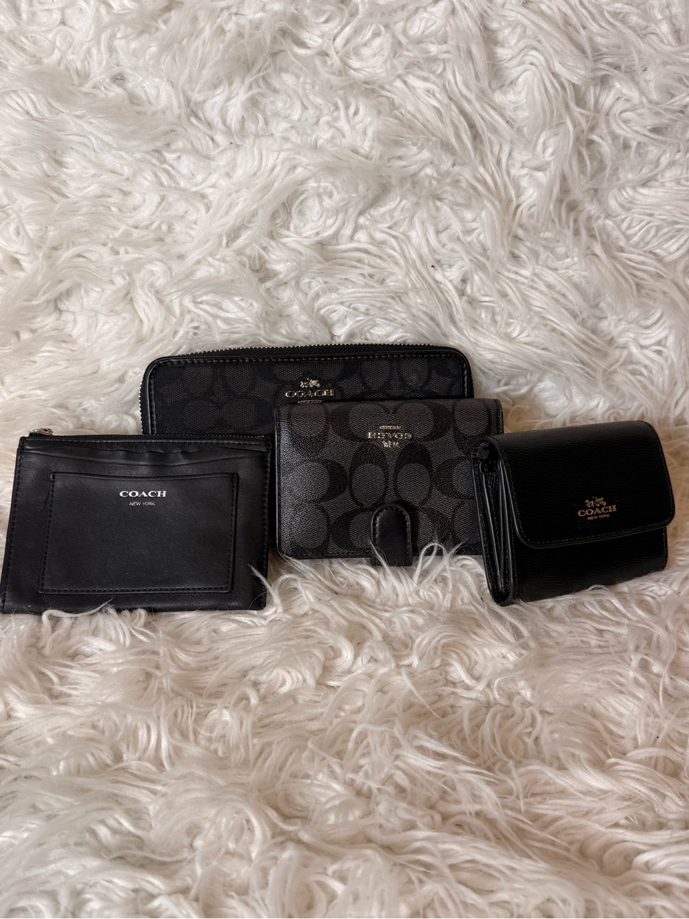 Lot of 4 PROJECT Coach Black Signature Canvas Wallet and Card Holder Set - Picture 5 of 7